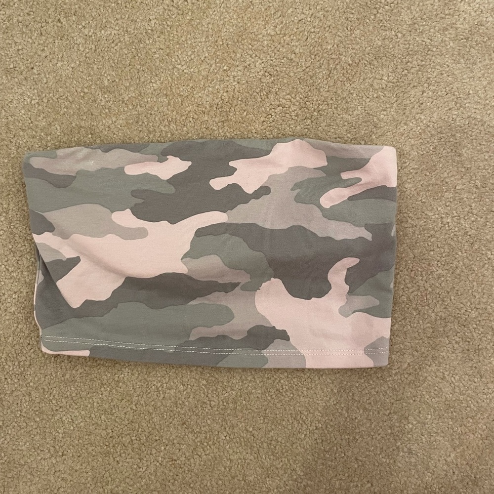 Pink Toned Camo Tube Top